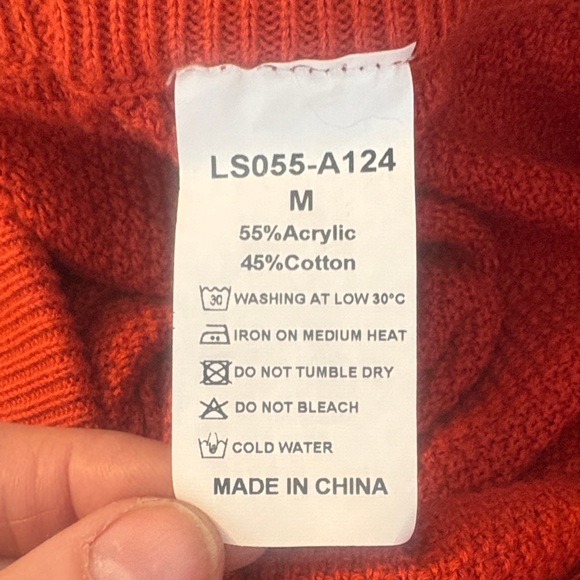 Rust Burnt Orange Sweater Lounge Set M Pants Button Long Sleeve Top New Cozy - Picture 9 of 9